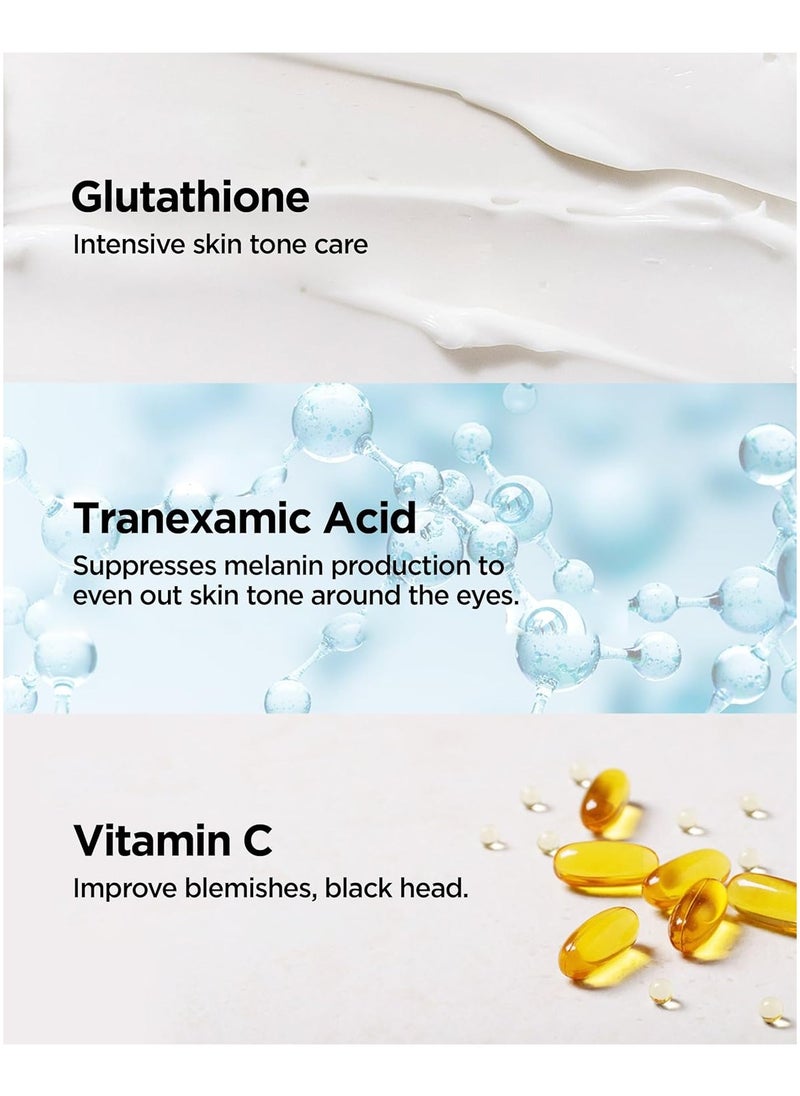 Mary and May Tranexamic Acid + Glutathione Eye Cream 30ml – Reduces Dark Circles & Uneven Skin Tone, Brightens & Revitalizes Eye