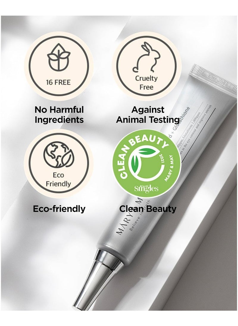 Mary and May Tranexamic Acid + Glutathione Eye Cream 30ml – Reduces Dark Circles & Uneven Skin Tone, Brightens & Revitalizes Eye