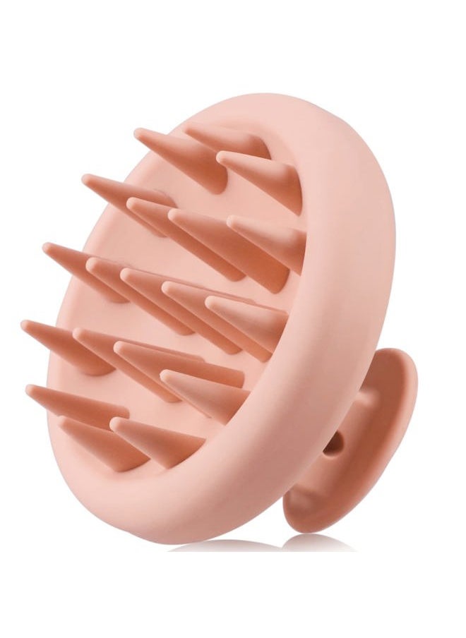 Silicone Scalp Massager Shampoo Brush for Shower, Scalp Scrubber with Soft Bristles for Hair Growth & Dandruff Treatment, Wet Dry Hair Massager for All Hair Types of Women (Pink)