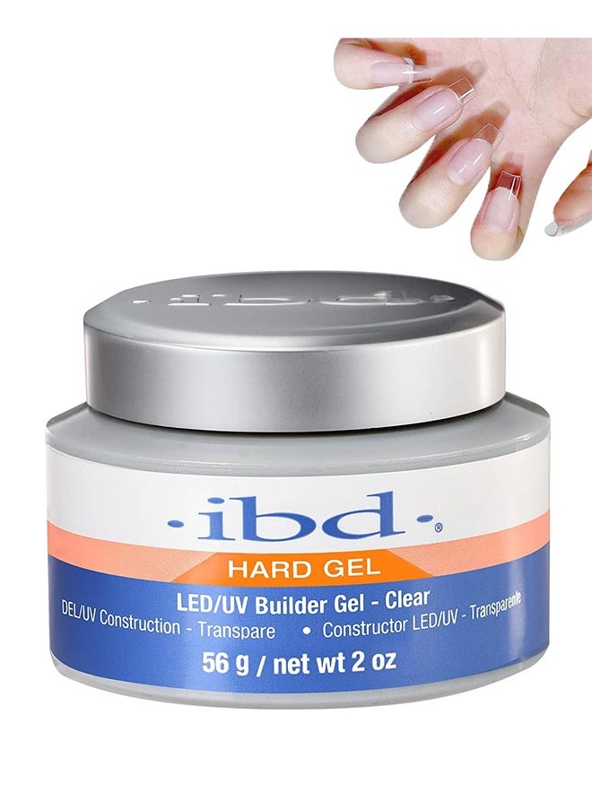 Hard Gel, LED/UV Gels Builder Gel, Clear Builder Nail Gel, Hard Gel for Nails Strengthener Nails Extension Nail Art, Use with Nail Forms Solid Builder Gel DIY Manicure, 56g (Clear)