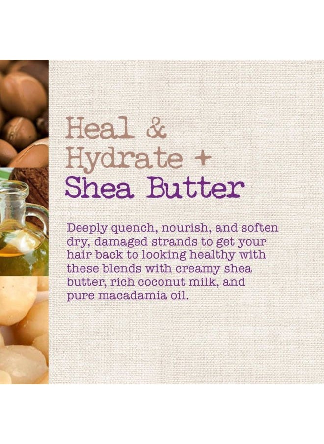 Heal & Hydrate + Shea Butter Hair Mask & Leave-In Conditioner Treatment to Deeply Nourish Curls & Help Repair Split Ends, Vegan, Silicone, Paraben & Sulfate-Free, 12 Ounce
