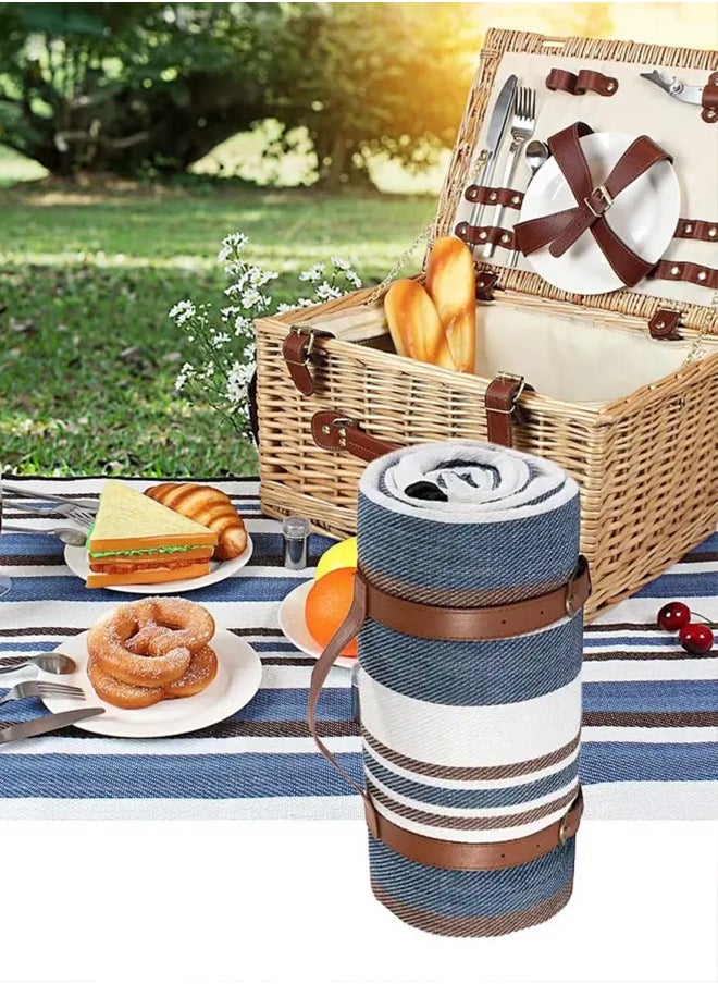 200 CM Foldable Picnic Blanket Waterproof Beach Picnic Blanket Outdoor Portable Picnic Mats for Camping Family Park Garden with Disposable Picnic Mats