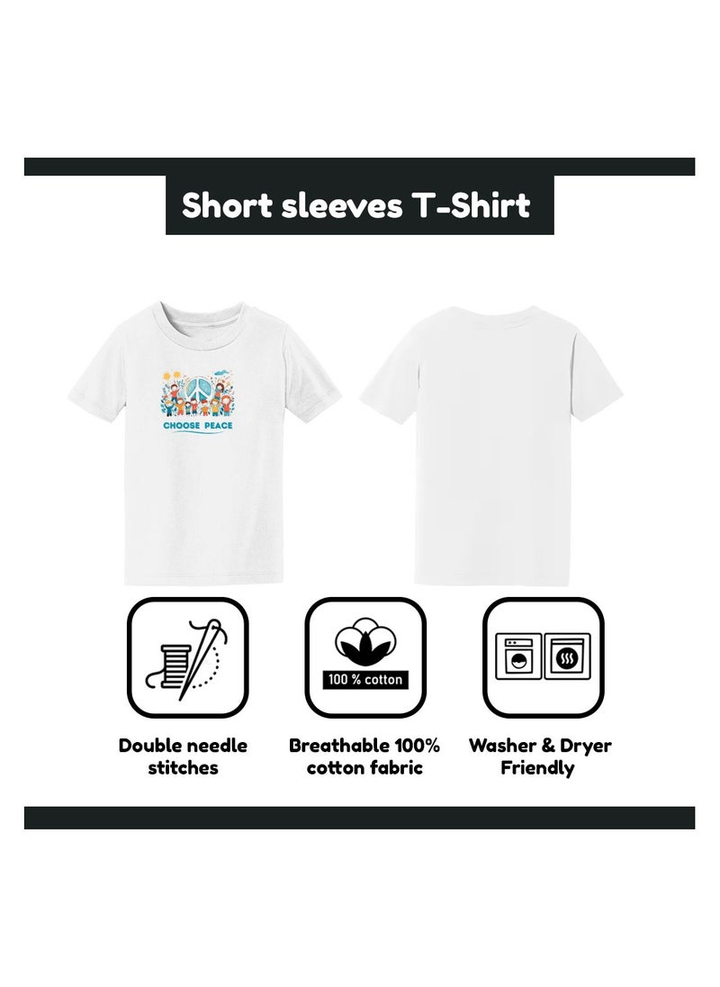 Peace Love Boy's T-Shirt–100% Cotton Half Sleeve Round Neck|Soft&Breathable Fabric|Casual Wear For Everyday|Gift For Occasions&Events