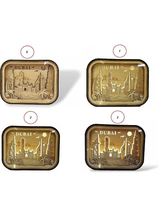 Dubai Souvenir Gift, Light Box Led Paper Light Box with Finger Touch for Increasing the Light Brightness by One Click on the Top of the Box