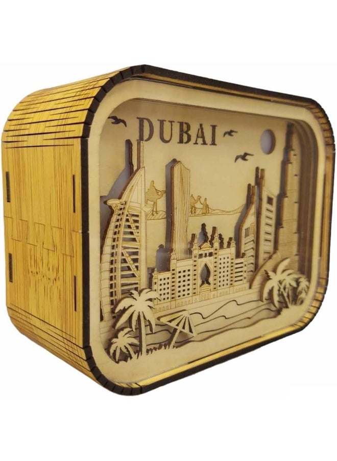 Dubai Souvenir Gift, Light Box Led Paper Light Box with Finger Touch for Increasing the Light Brightness by One Click on the Top of the Box