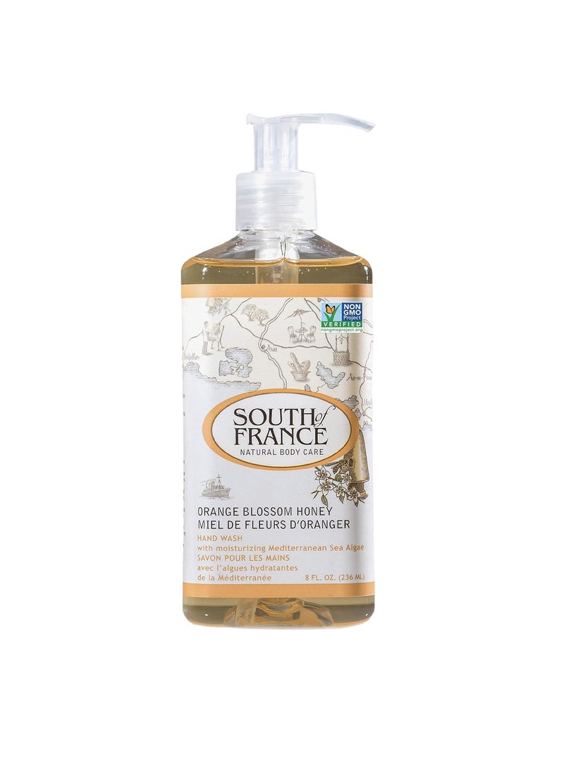 Hand Wash Liquid Orange Blossom Honey 8 Oz by South Of France Soaps Pack of 2