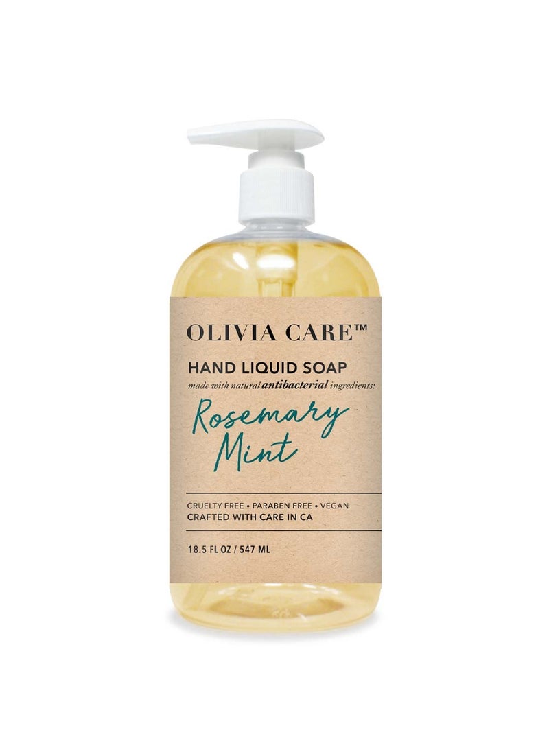 Olivia Care Hand Soap  Infused with Sage  Tea Tree Oil  Rosemary Mint Fragrance Cleansing GermFighting Moisturizing Hand Wash for Kitchen  Bathroom  185 fl