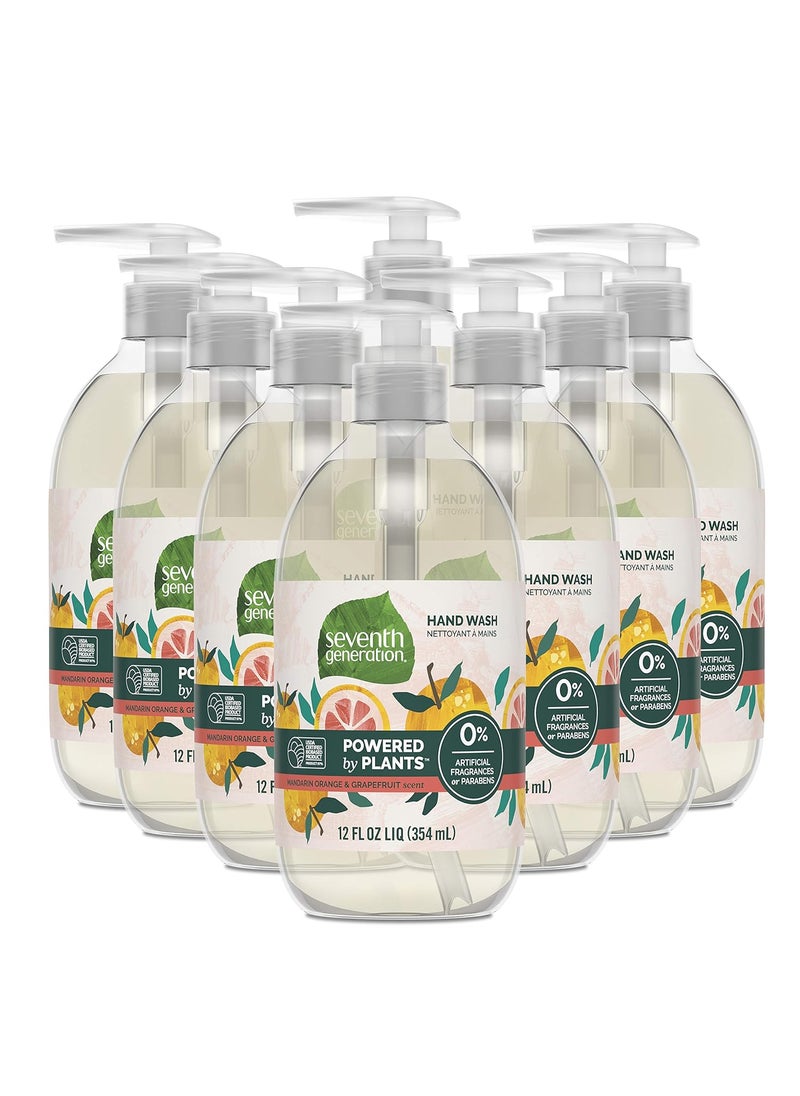 Seventh Generation Hand Soap Mandarin Orange  Grapefruit  12 Fl Oz Pack of 8  Packaging May Vary
