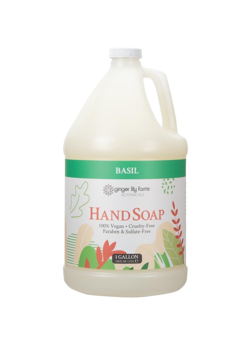 Ginger Lily Farms Botanicals AllPurpose Liquid Hand Soap Refill 100 Vegan  CrueltyFree Basil Scent 1 Gallon 128 fl oz
