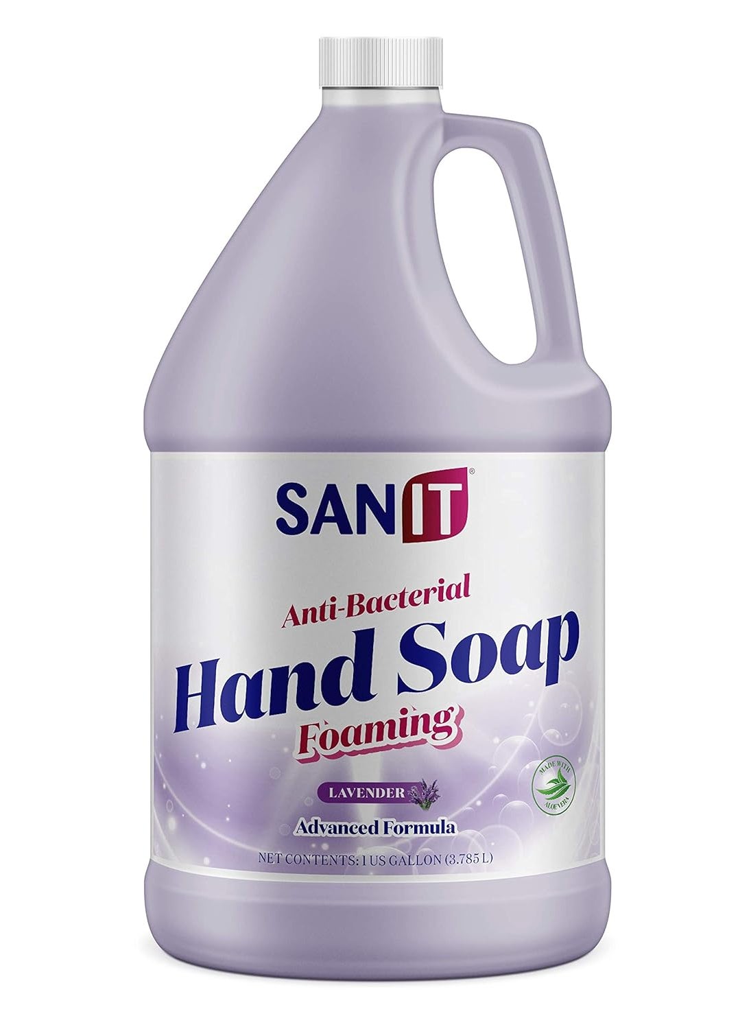 Sanit Antibacterial Foaming Hand Soap Refill  Advanced Formula with Aloe Vera and Moisturizers  AllNatural Moisturizing Hand Wash  Made in USA Lavender 1 Gallon