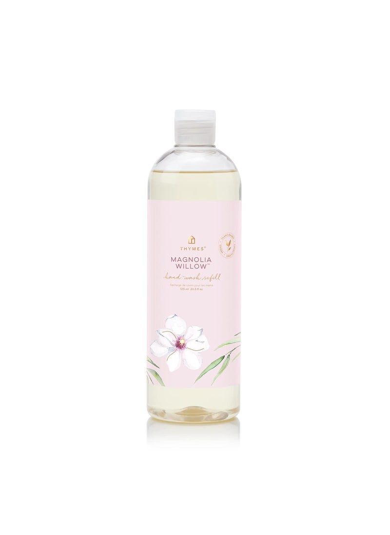 Thymes Hand Wash Refill  Lightly Scented Liquid Hand Soap for Bathroom and Kitchen Refill  Moisturizing Formula with Natural Ingredients Magnolia Willow 245 fl oz