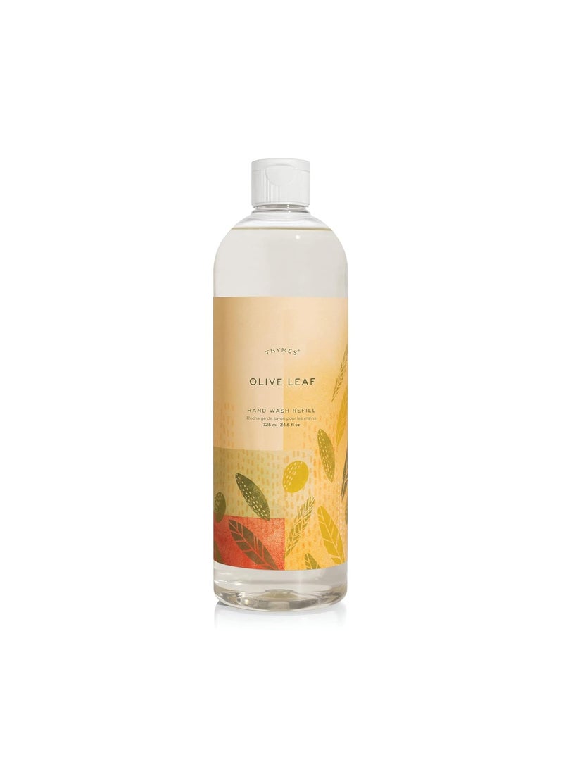 Thymes Olive Leaf Hand Wash Refill  Scented Liquid Hand Soap  Nourishing and Lightly Scented Ideal for Daily Cleansing  Woody  Floral Olive Leaf Scent  Liquid Hand Soap  245 Fl Oz