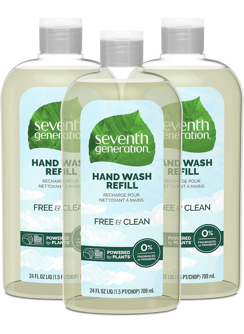 Seventh Generation Hand Soap Refill Free  Clear Unscented 24 oz 3 pack Packaging May Vary