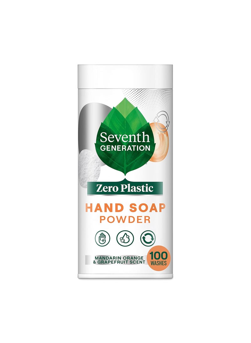 Seventh Generation Zero Plastic Hand Wash Powder Lathering Cleanser Mandarin Orange and Grapefruit Foaming 5 oz