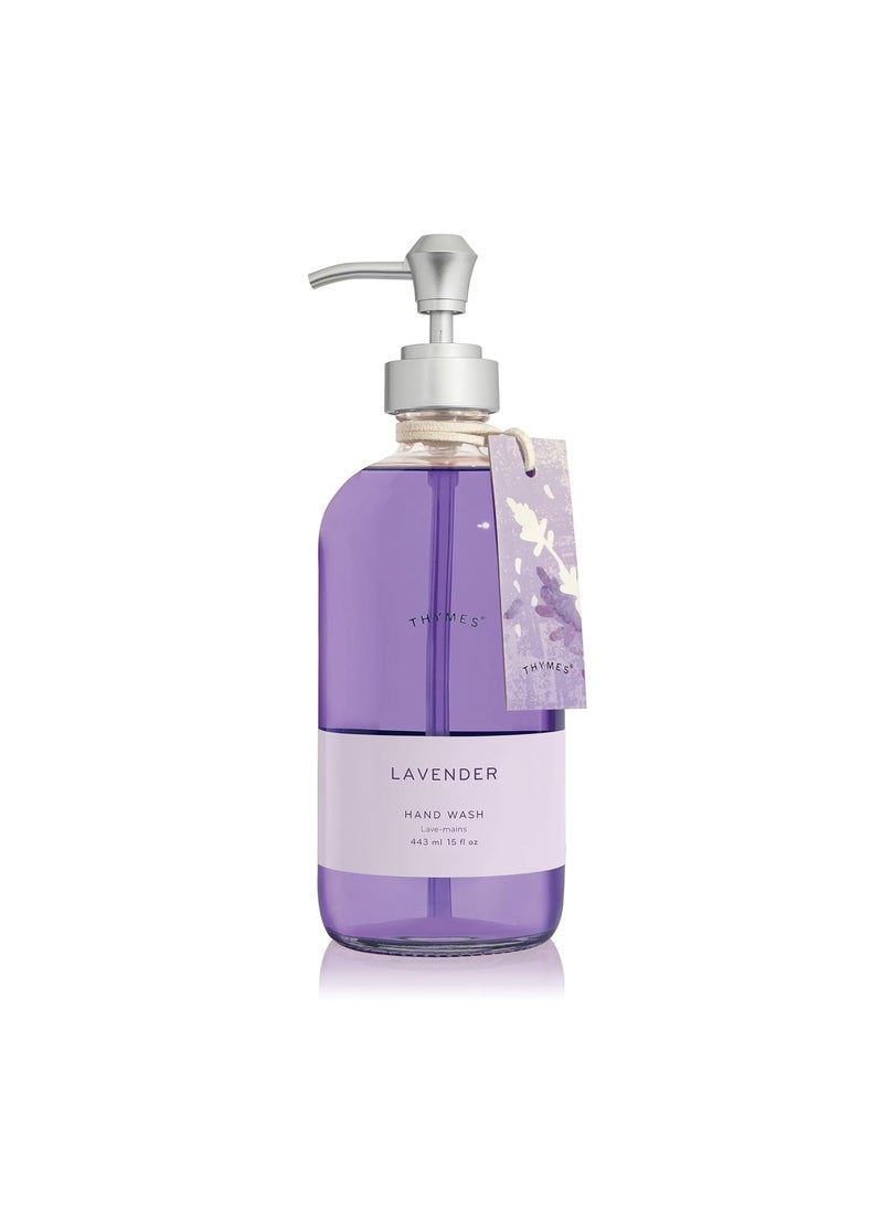 Thymes Lavender Large Hand Wash with Pump  Hydrating Liquid Hand Soap with Calming Lavender Scent 15 fl oz