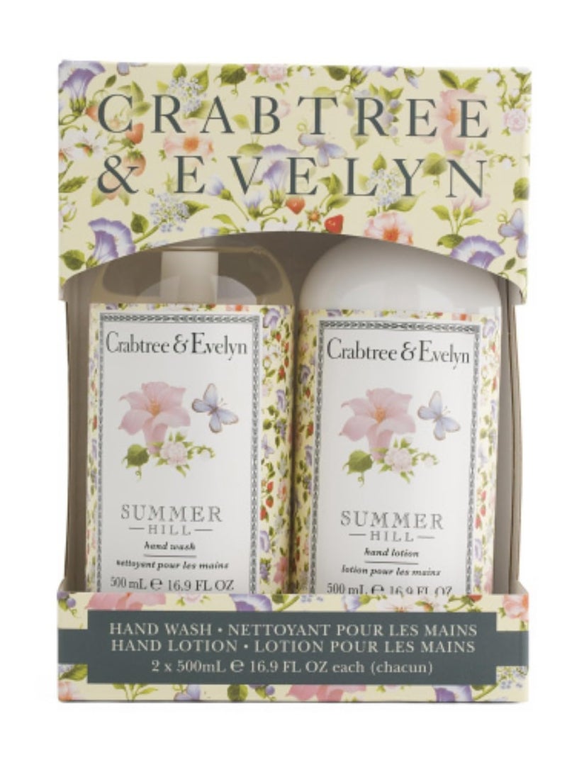 Crabtree  Evelyn Summer Hill Hand Wash and Hand Lotion 2Pack Set