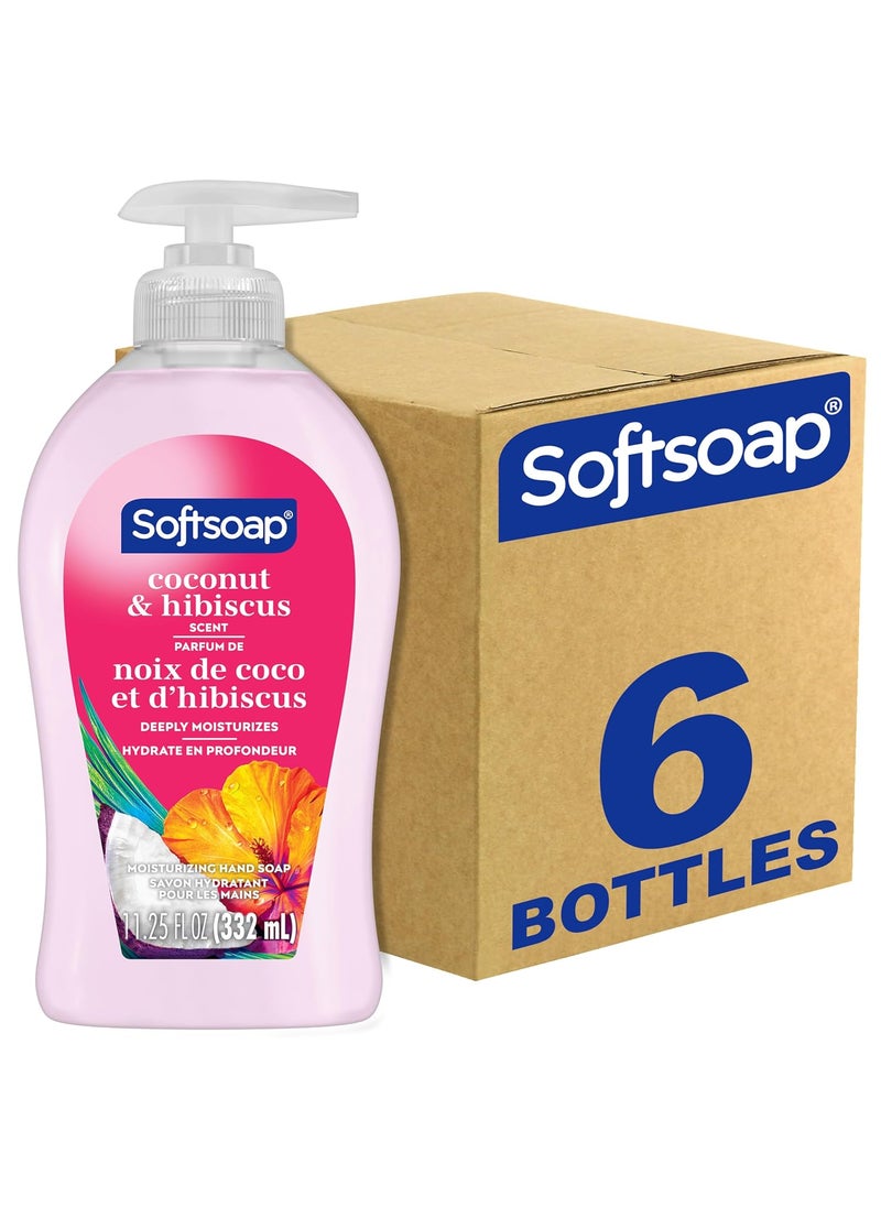 Softsoap Coconut  Hibiscus Scent Hydrating Liquid Hand Soap Liquid Hand Soap 1125 Fl Oz Pack of 6