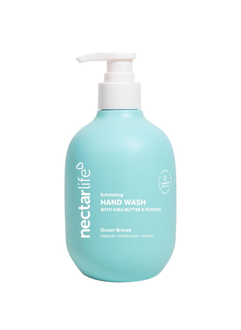 Nectar Life Hand Wash 14oz Exfoliating and Moisturizing Hand Soap with Volcanic Pumice Jojoba Oil  Shea Butter Ocean Breeze