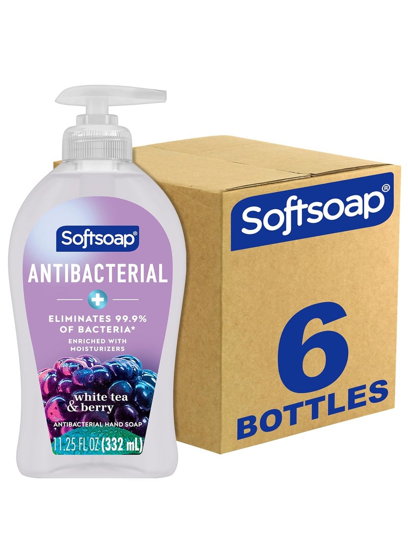 Softsoap Antibacterial Liquid Hand Soap White Tea  Berry Scent Hand Soap 1125 Ounce 6 Pack