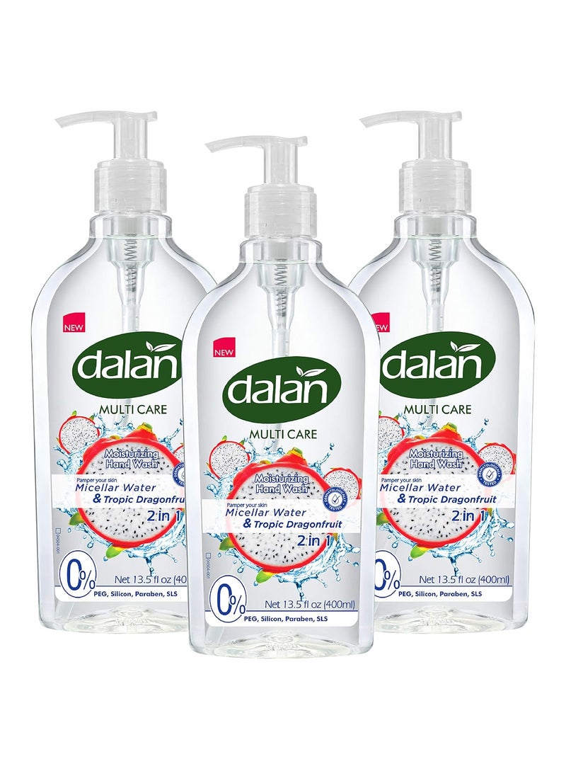 Dalan Tropic Dragonfruit Multicare Ultra Moisturizing Liquid Hand Soap for Normal and Dry Hands Fresh Clean and Soft Feeling 135 Fl Oz  400 mL Pack of 3
