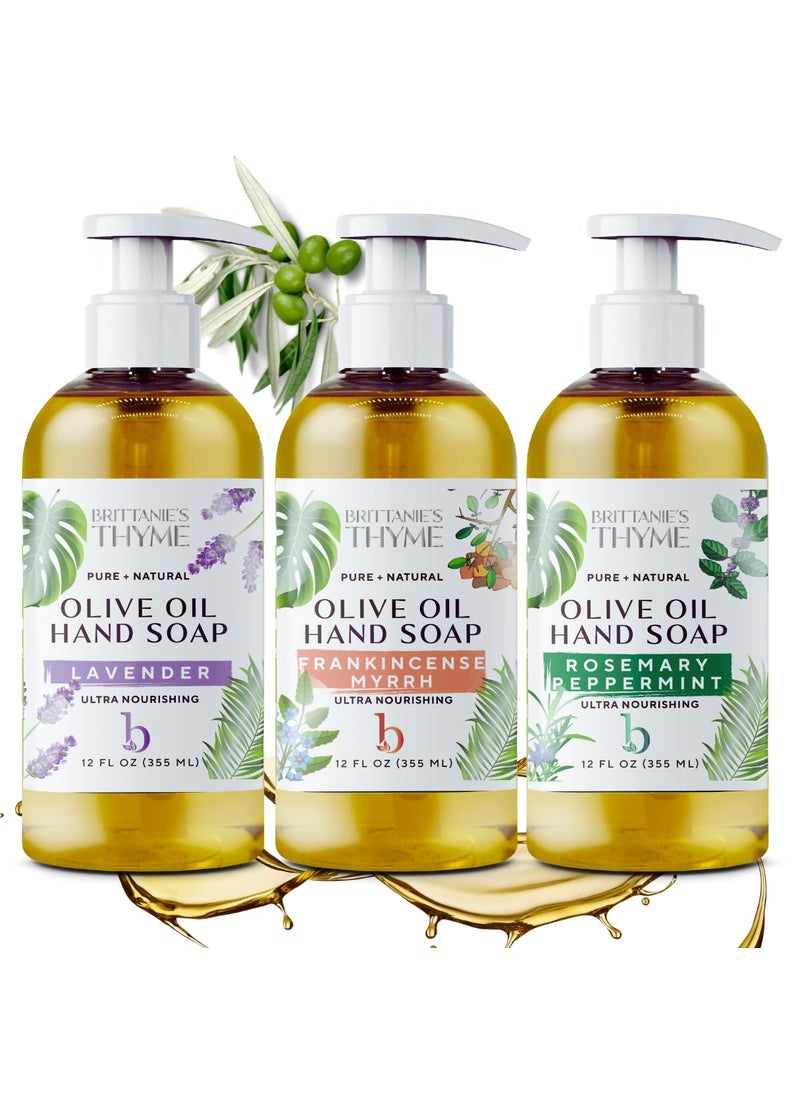 Brittanies Thyme Organic Natural Hand Soap  Castile Soap Made Olive Oil And Natural Luxurious Essential Oils Vegan  Gluten Free RosemaryLavenderFrankincense