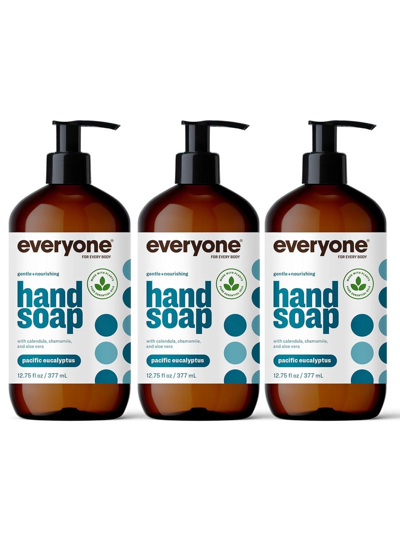Everyone Liquid Hand Soap 1275 Ounce Pack of 3 Pacific Eucalyptus PlantBased Cleanser with Pure Essential Oils