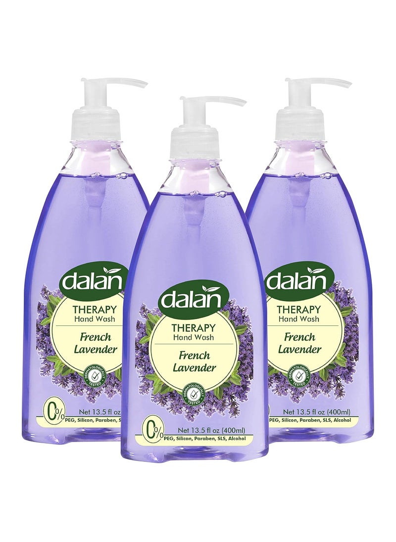 Dalan Therapy French Lavender Ultra Moisturizing Liquid Hand Soap for Normal and Dry Hands Fresh Clean and Soft Feeling 135 Fl Oz  400 mL Pack of 3