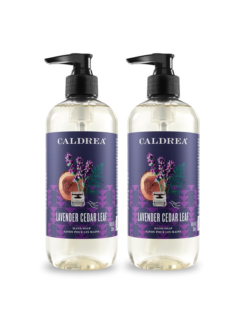 Caldrea Hand Wash Soap Aloe Vera Gel Olive Oil and Essential Oils to Cleanse and Condition Lavender Cedar Leaf 108 oz 2 Pack