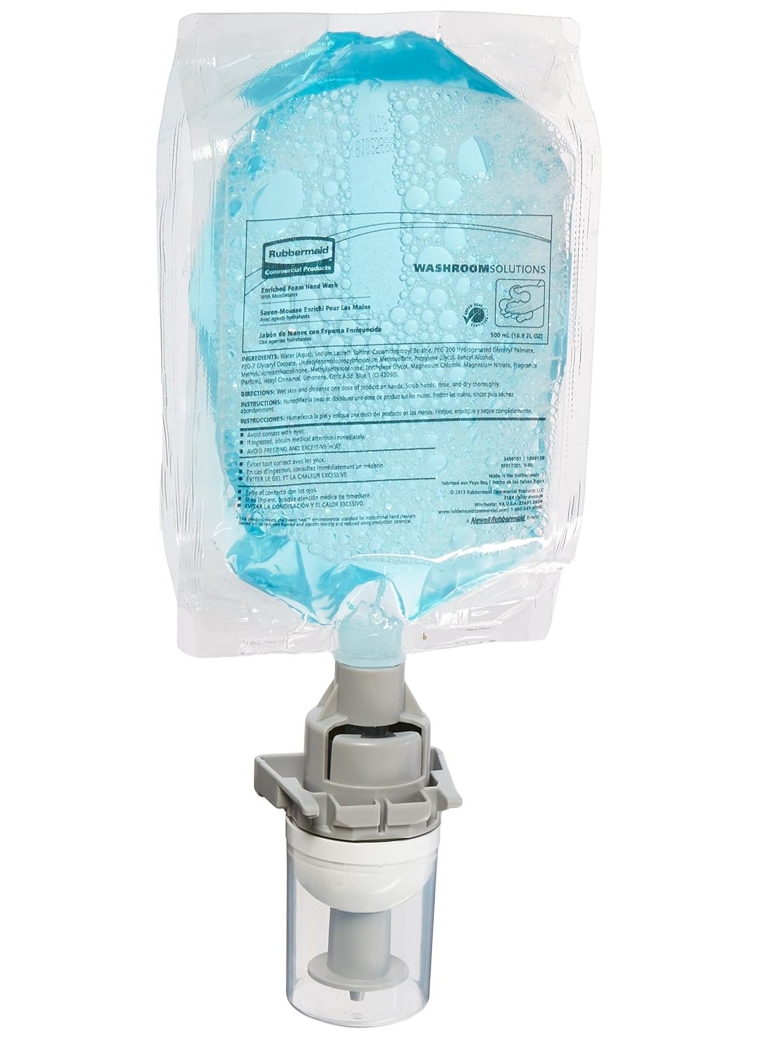 Rubbermaid Commercial Products Flex Moisturizing Foam Hand Soap Refill 500mL Light Floral Scent Compatible with RCPs Flex Dispensers for RestroomsBathrooms in SchoolsGymsOffices Green