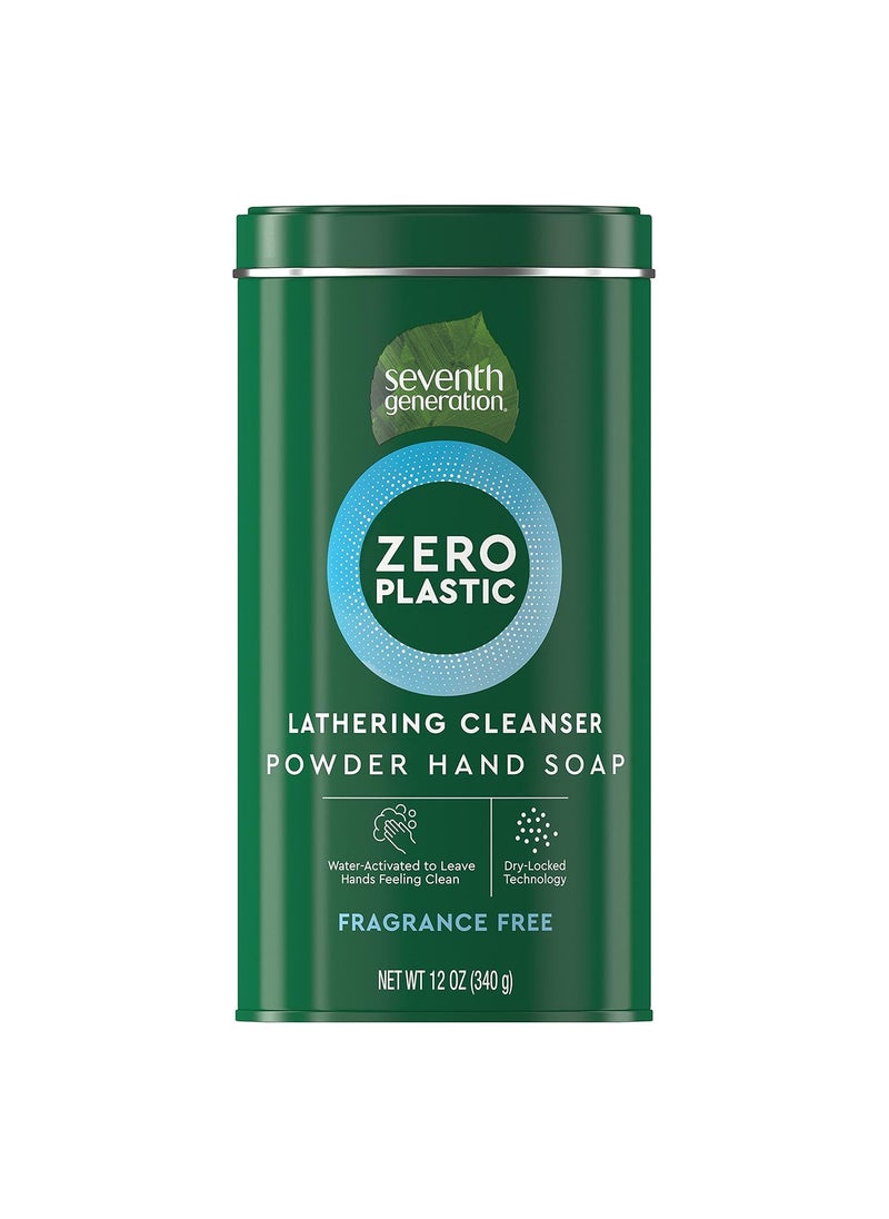 Seventh Generation Zero Plastic Powder Hand Soap Fragrance Free 12 oz