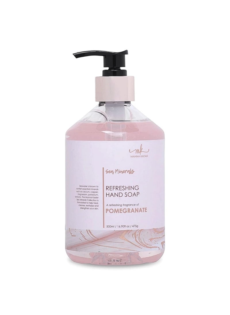 Manna Kadar Beauty Dead Sea Minerals Refreshing Hand Soap Pomegranate  Cleans Away Dirt UltraMoisturizing Lather Leave Hands Feeling Fresh  Renewed Gentle Seawater Contains Essential Minerals