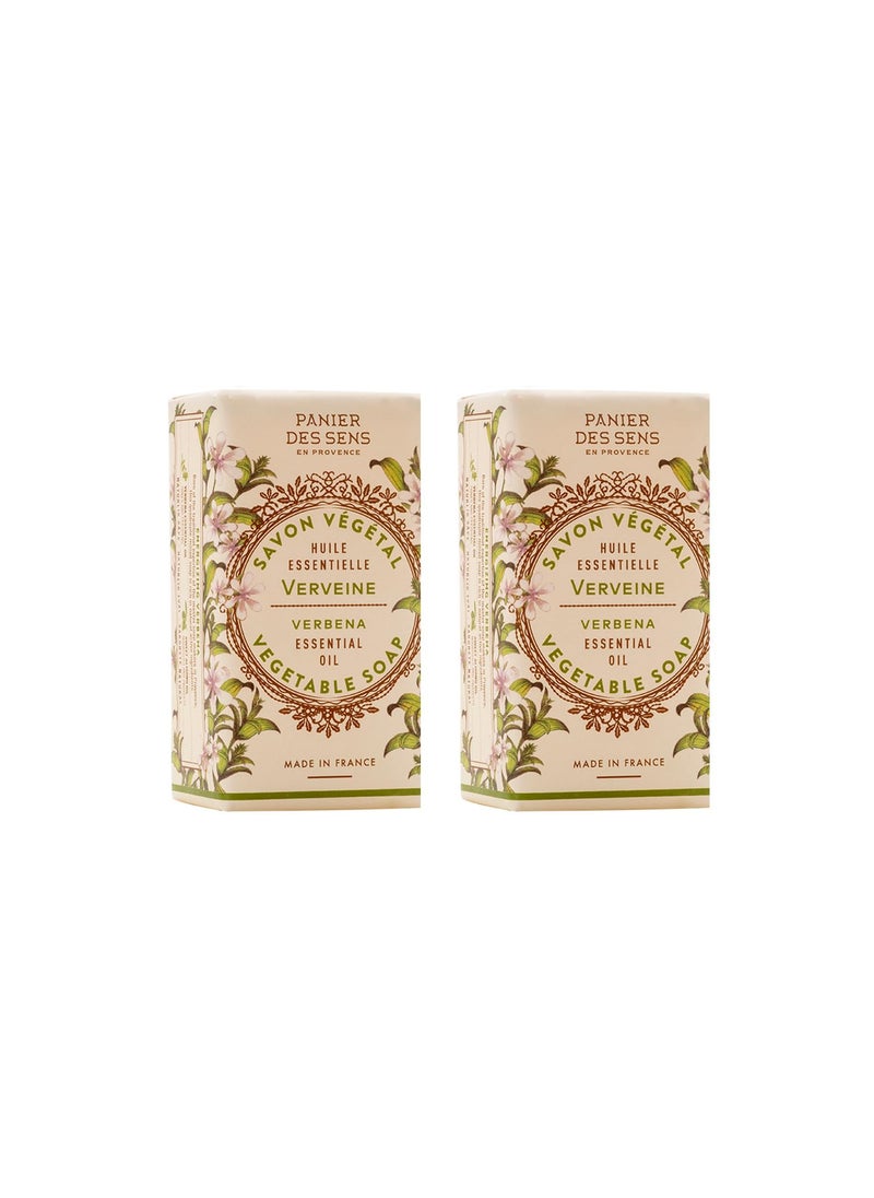 Panier des Sens  Verbena Bar Soap  Moisturizing Gentle Scented Soap Bar  Natural Soap with Sweet Almond  97 Natural Ingredients Made in France  Vegan Friendly  Body  Hand Soap Bars 2x53 oz