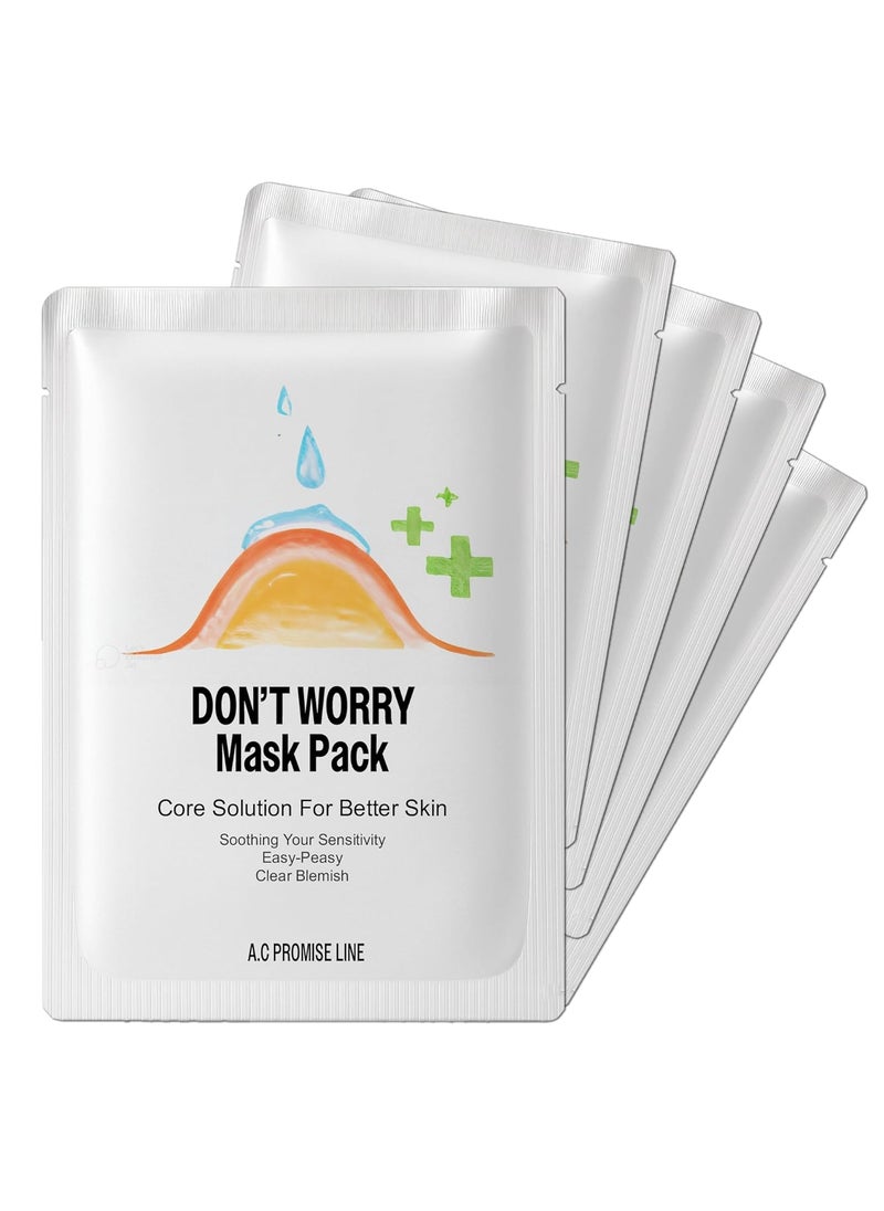 AVARELLE AC Promise Dont Worry Mask Pack Acne Face Mask for Acne Prone Skin 5 Pack Calming  AntiAcne Treatment for Oily Skin Provides Korean Face Mask Skin Care Solutions for Acne Treatment