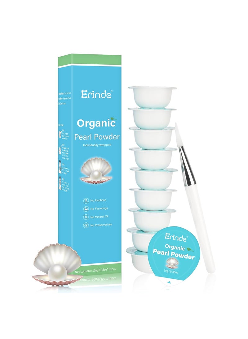 Erinde Freshwater Pearl Powder Organic 10g10 Pods Natural Organic Pearl Powder for DIY Mask Cream And Lotion Deep Cleansing PoreShrinking AntiAging Face Mask Skin Care 100g352oz