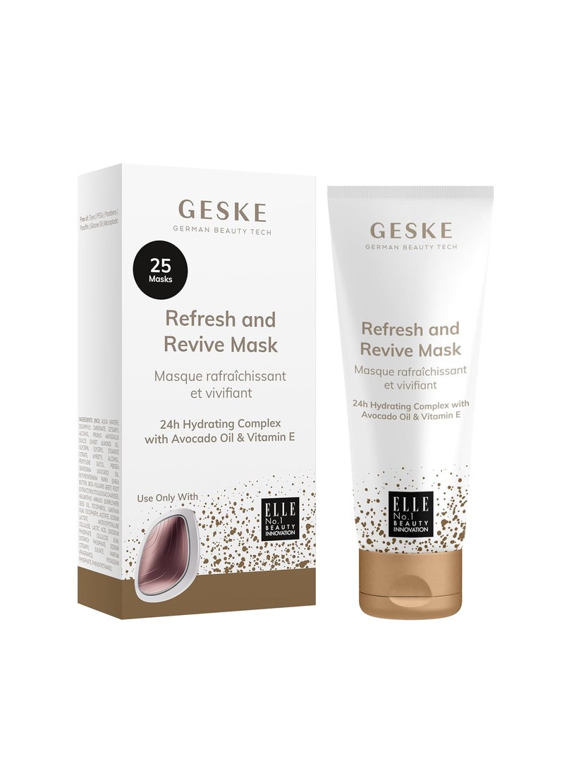 GESKE Refresh  Revive Mask  Use with our Sonic Warm  Cool Mask  Face Mask with Avocado Oil  Vitamin E  24H Hydrating Complex  Refreshing Formula  For Normal to Dry Skin  Vegan  Crueltyfree