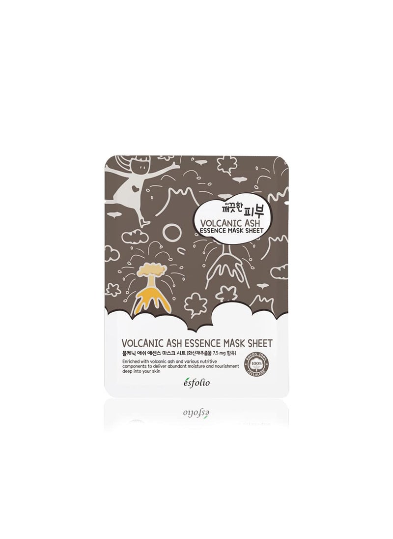 esfolio Volcanic Ash Face Mask  Deep Cleansing Korean Sheet Mask for Pore Care Oil Control AcneProne  Oily Skin  Hydrating  Purifying Skincare for Clear Radiant Complexion Pack of 10
