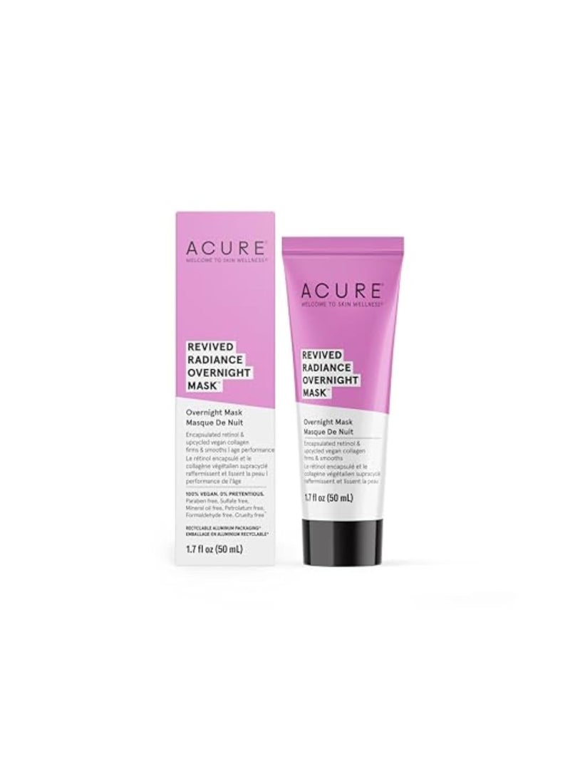Acure Revived Radiance Overnight Mask for Fine Lines Wrinkles  to Restore Overall Radiance to Tired Lackluster Skin 17 Fl Oz