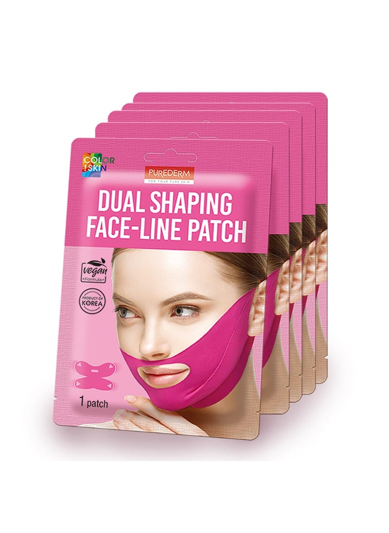 Purederm Dual Shaping Faceline Patch 5 Pack  V Line Lifting Mask for Total FaceLine Care