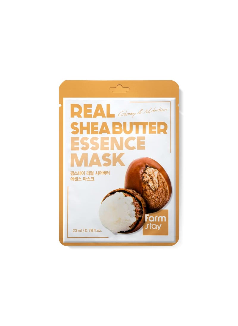 FARMSTAY Real Essence Mask10 Sheets  SHEABUTTER  Korean Skin Care Mask Sheet