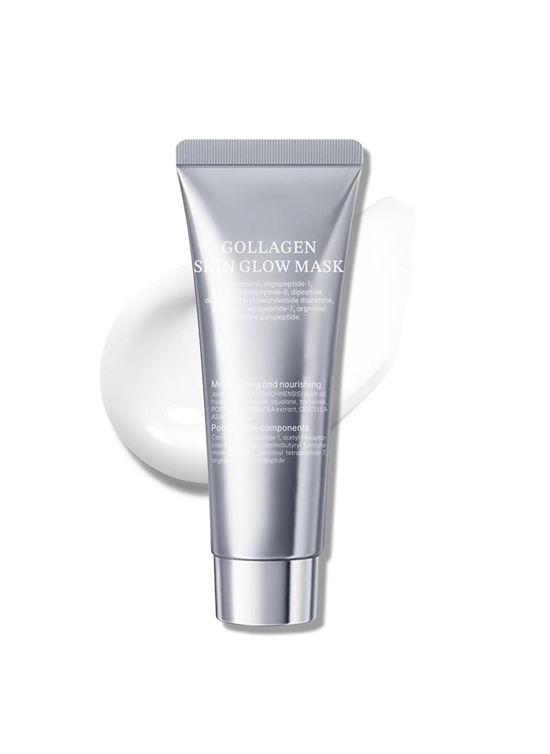 Erinde Collagen Night Wrapping Mask Peel Off Overnight Collagen Face Mask Reduces Fine Lines  Dullness Hydrolyzed Collagen Facial Mask for Glowy Skin Elasticity Firming Hydrating 65g