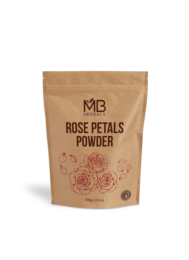 MB Herbals Rose Powder 100g 35oz  For Face Packs  Facial Mask Formulations  100 Pure  Natural  No Chemical Preservative  No Artificial Color  Rose Petals Powder