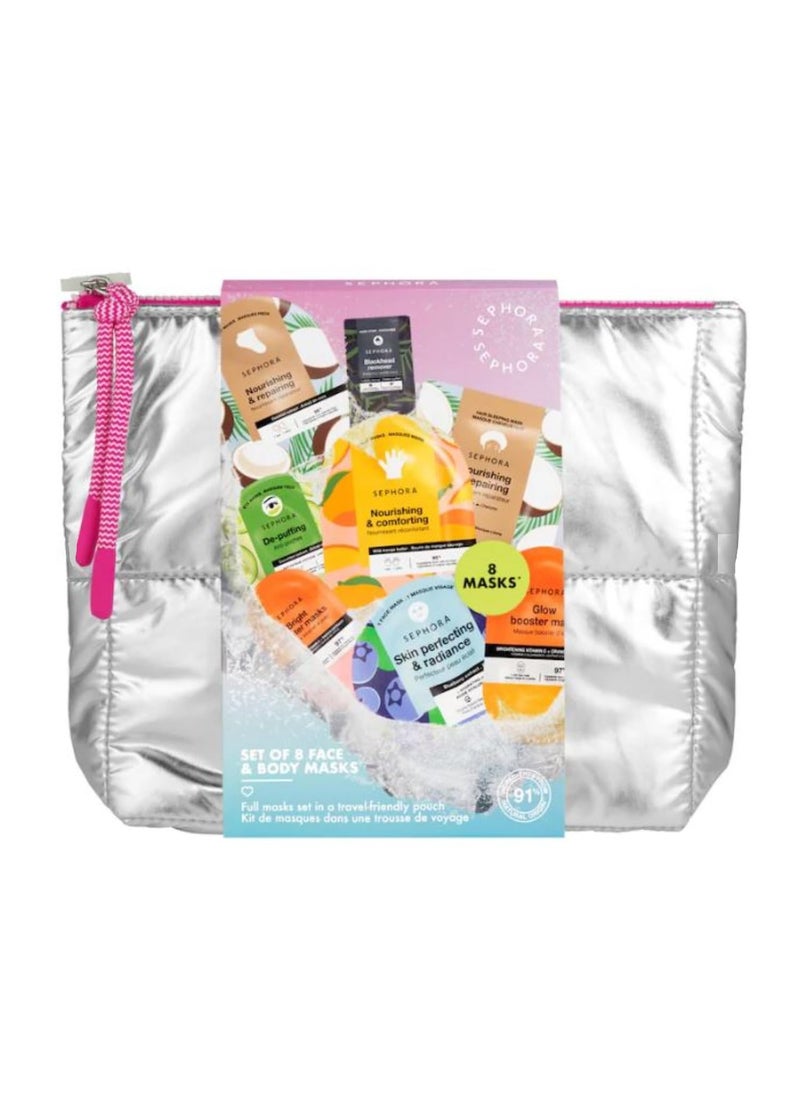 SEPHORA Favorites Moving Lights Collection Limited Edition Set of 8 Face  Body Masks in a Pouch