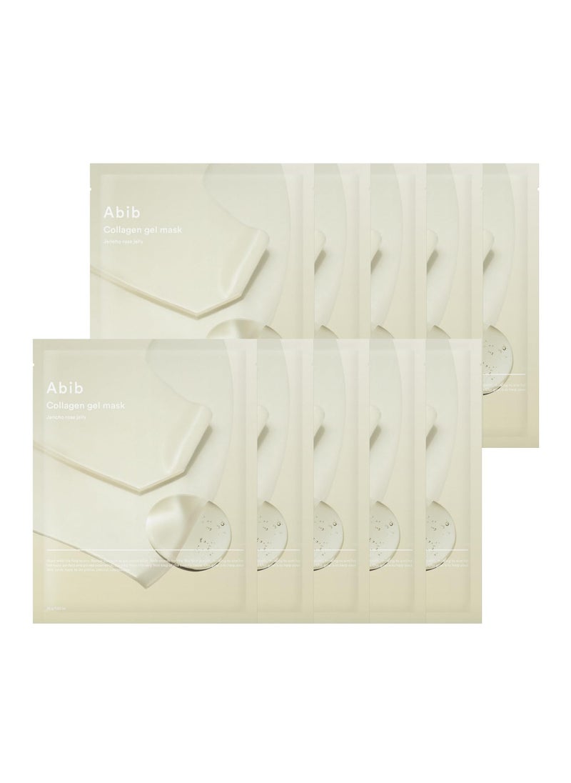 Abib Collagen Gel Mask Jericho Rose Jelly 10 Sheets Nourishing I Korean Vegan Collagen Cooling Nourishing Hyaluronic Acid Hydrogel Face Mask Skin Care