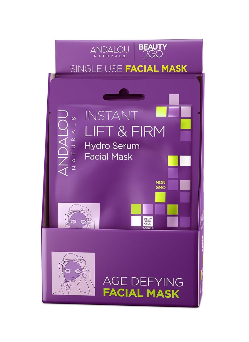 Andalou Naturals Instant Lift  Firm Hydro Serum Beauty Facial Mask 06 Fo Pack of 6