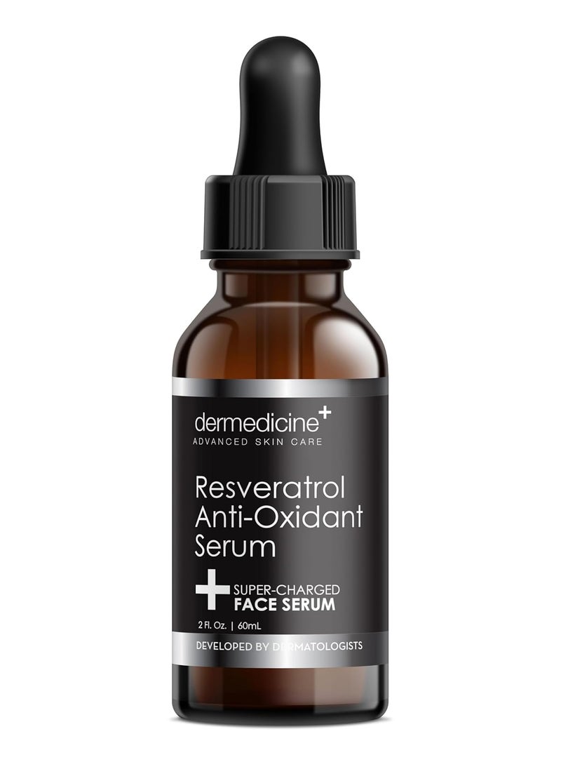 Dermedicine Resveratrol Liquid Serum Facial Skin Care Lift Resveratrol Serum for Face 2 Fl Oz