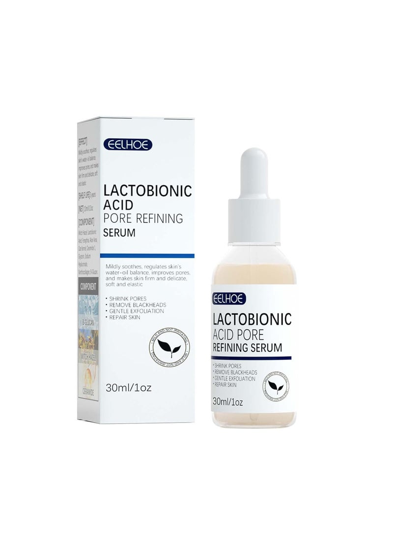 Lactobionic Acid Pore Refining SerumMinimize Pores Serum Gentle Formula Clean Pore Shrink Pore Firming Skin Reduce Fine Lines Facial Liquid for All Skin