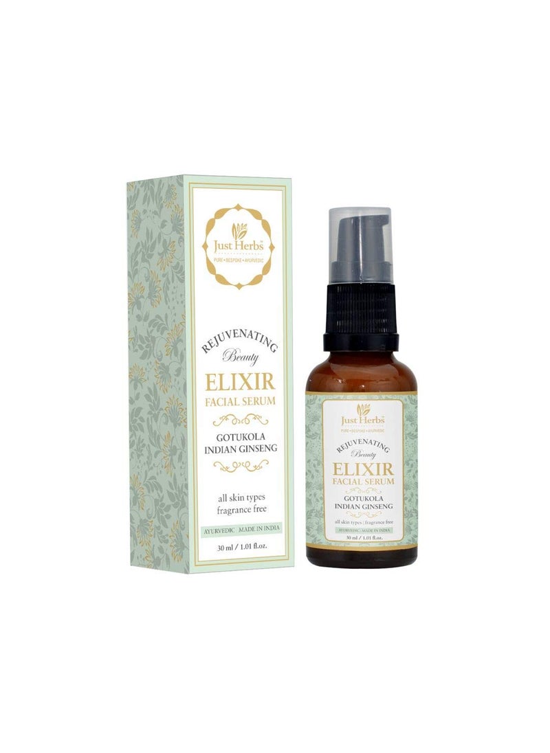 Fast Absorbing Organic Gotu Kola Ginseng Ashwagandha Vitamin C Beauty Elixir Facial Serum for Dark Circles  Suitable For All Skin Types 11 floz