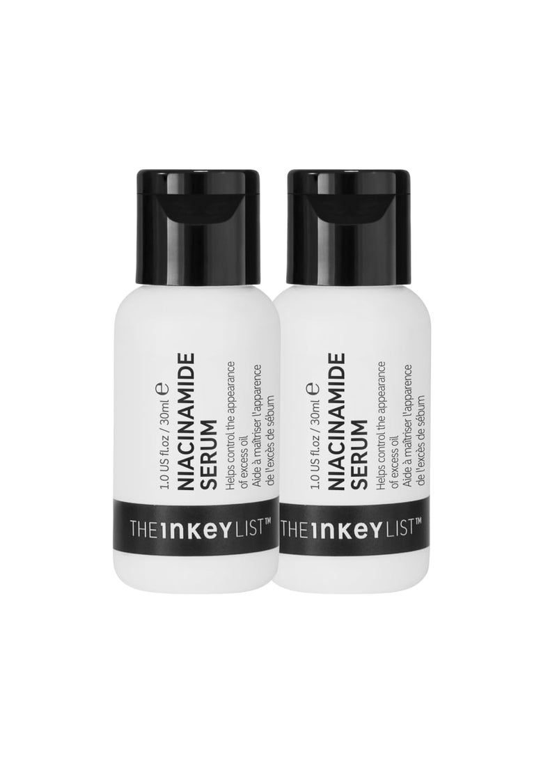 The INKEY List 10 Niacinamide Serum Lightweight Oil Control Serum Helps with Blemishes and Appearance of Redness Hydrating 1 Hyaluronic Acid 30ml 1 fl oz 2 Pack