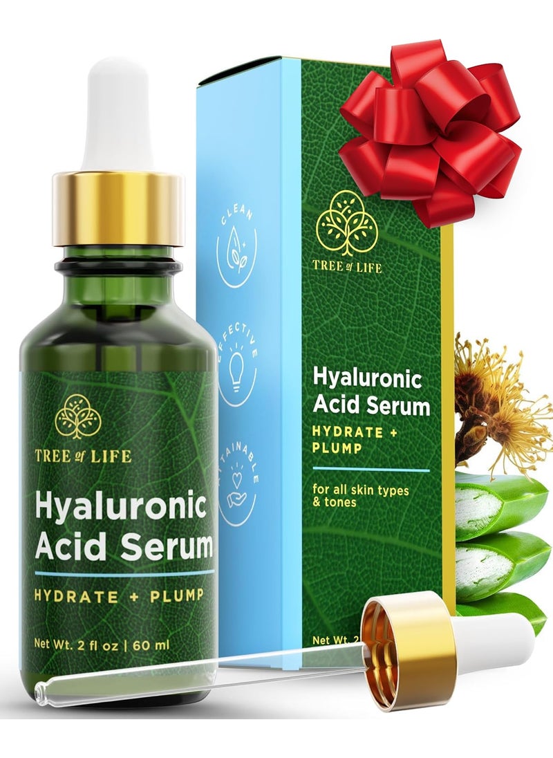 Tree of Life Beauty Hyaluronic Acid Serum Skin Brightening Face Oil for Dark and Age Spots Facial Serums for Dry and Sensitive Skin Care with Vitamin E for Soft Smooth Skin 2 Fl Oz