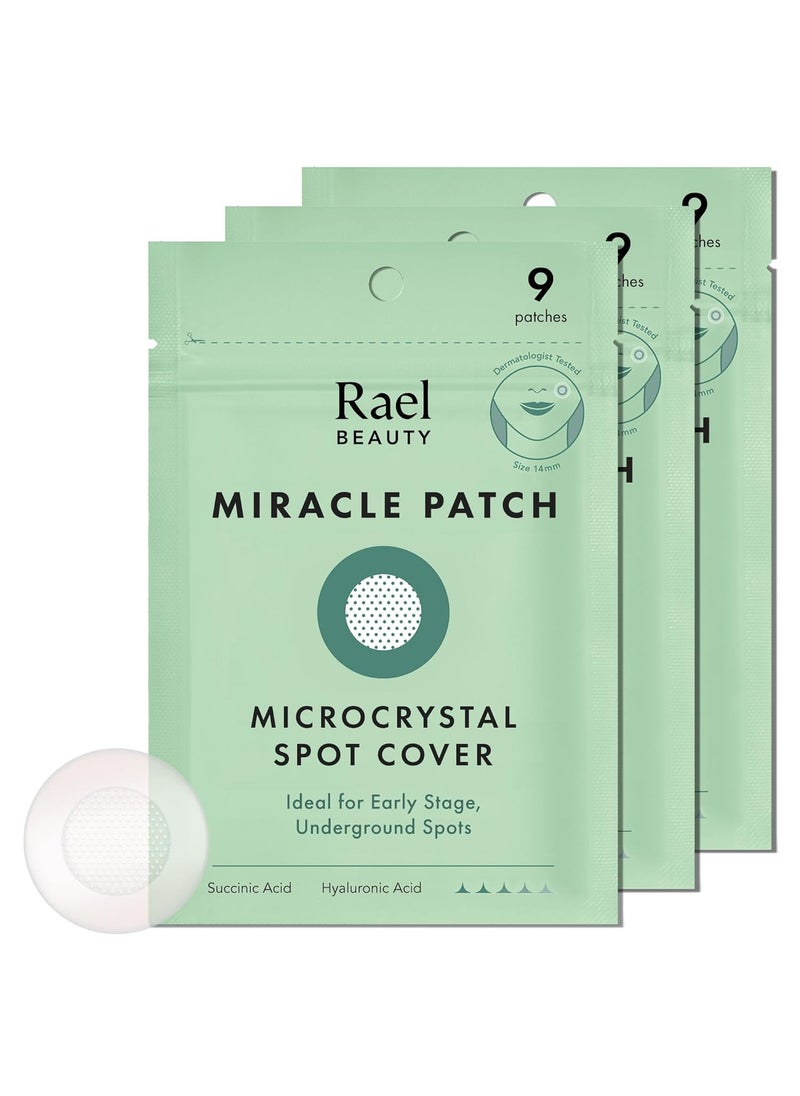 Rael Pimple Patches Miracle Microcrystal Spot Cover  Hydrocolloid Acne Patch with Tea Tree Oil Early Stage Zits and Blemish Korean Skin Care Vegan Cruelty Free 27 Count